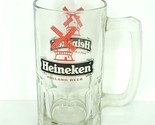 Heineken Holland Vintage Large Glass Mug Big Tall Beer Rare Stein 8” 32oz - $35.63
