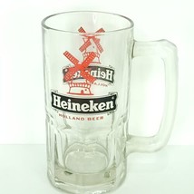 Heineken Holland Vintage Large Glass Mug Big Tall Beer Rare Stein 8” 32oz - £28.37 GBP
