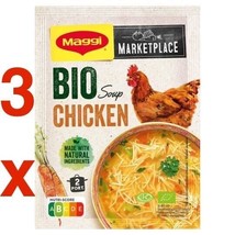 Maggi ORGANIC Chicken Soup PACK of 3 ( 6 servings) -FREE US SHIPPING - £9.33 GBP