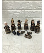 Vintage Mexican Tonala Hand Painted Pottery Nativity Folk Art Set 13 Pie... - $1,248.76 MXN