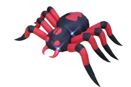 8 Foot Long Halloween Inflatable LED Black and Red Spider Yard Decoration BlowUp - £47.44 GBP