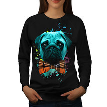 Wellcoda Sad Fancy Pug Puppy Womens Sweatshirt, Formal Casual Pullover Jumper - £23.10 GBP+