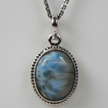 Solid 925 Sterling Silver Larimar Pendant Necklace Women PSV-1145 - £27.17 GBP+