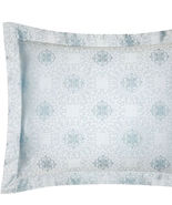 Sferra Marini King Sham Hydrangea Blue Cotton Sateen Jacquard Italy New - $58.90