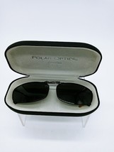 Polar Optics Sunglass Clip Ons Black With Case Rectangular Expandable - £13.58 GBP