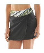 TEK GEAR Women&#39;s SKORT Faux Wrap Front Black Yellow Dry Tek Skorts Skirt... - $380.59 MXN