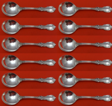 Burgundy by Reed and Barton Sterling Silver Cream Soup Spoon Set 12 pcs 6 3/8&quot; - £653.38 GBP