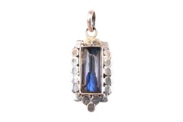 925 Argent Sterling Labradorite Pierre Précieuse Main Pendentif Femme Her Gift - £27.37 GBP