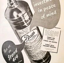 1954 Pyrene Fire Extinguisher Earls Court Advertisement Automobilia DWPP11 - $39.99
