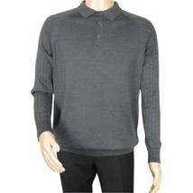 Men's Sweater Knit By BRANGO Turkey Polo Neck Cotton Blend 21228 Charcoal Gray image 3