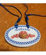 Longaberger Basket Tie-On - Welcome With Apples In Basket - $12.04 CAD