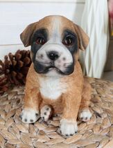 Lifelike Fawn Boxer Puppy Dog Sitting Figurine Pet Pal Pedigree Dogs Canine - €21,60 EUR