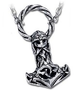Alchemy Gothic Mjollnir Thor&#39;s Hammer Pewter Pendant Necklace NEW UNUSED - £17.67 GBP