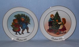 Avon Christmas Memories Plates 1981 1982 with boxes Christmas Tradition &amp; Spirit - $10.00