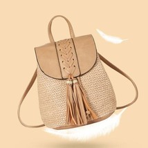New Fashion Small and Large Women&#39;s Backpack Summer Travel Beach Straw Backpack  - £38.01 GBP