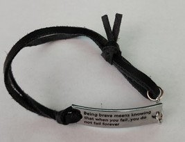 Inspirational Bracelet ~ Being brave means knowing when you... ~ Black &amp; Silver - £11.99 GBP