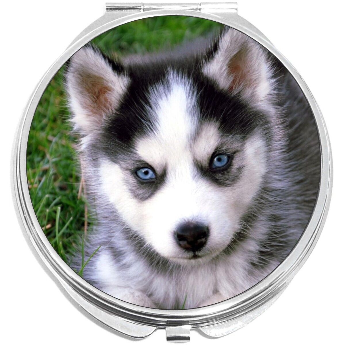 Husky Puppy Compact with Mirrors - Perfect for your Pocket or Purse - $11.76