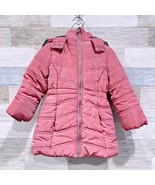 Calvin Klein Satin Hooded Puffer Jacket Pink Fleece Lined Winter Toddler... - £30.92 GBP