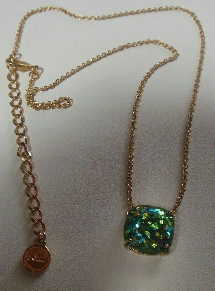 Signed Bella Jack Iridescent Green Pendant Necklace - $12.86