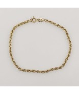 14K Solid Yellow Gold 2.26mm Rope Bracelet 7.25 inches - £174.15 GBP