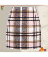 Plaid Skirt for Women High Waisted Fall Winter Mini Wrap Wool Skirts for... - €25,27 EUR