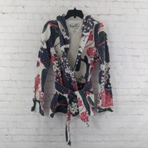 Lucky Brand Jacket Womens Medium Floral Wrap Kimono Hoodie Jingo Belted - £47.84 GBP