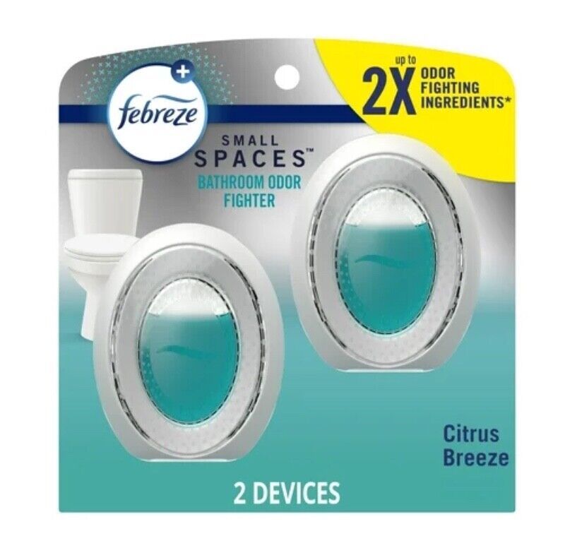 Febreze Small Spaces Bathroom Air Freshener, Citrus Breeze, Qty 2 - $11.79