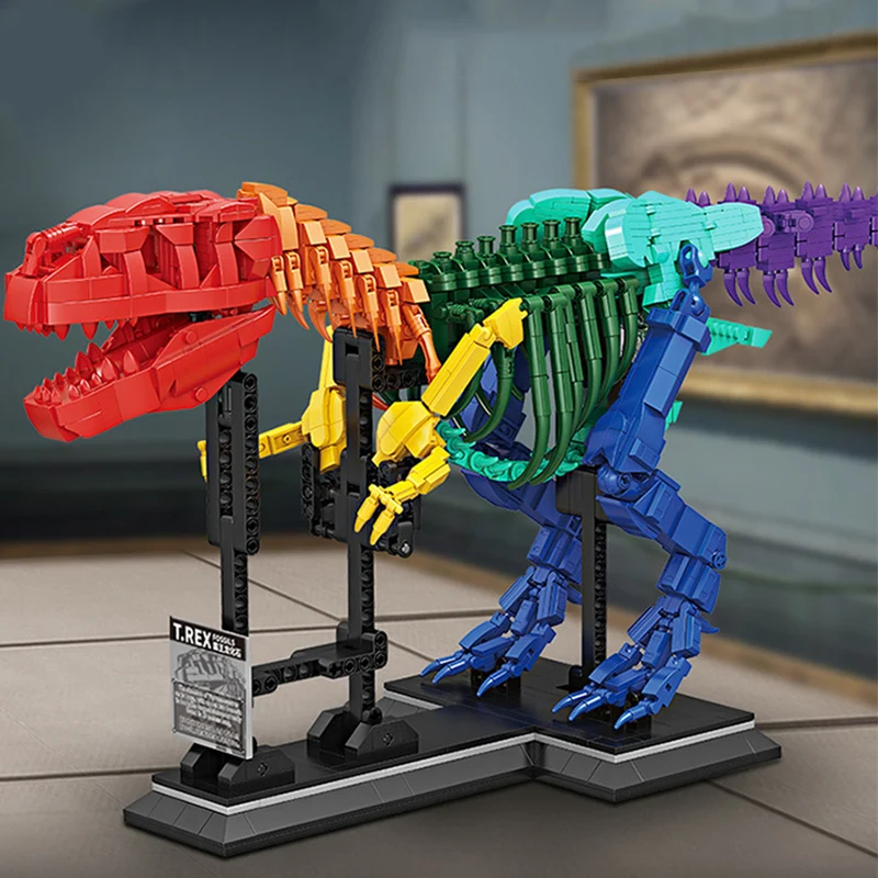 Jurassic Dinosaur World Park 1572Pcs T-REX Fossil Skeleton Model Building Blocks - £181.65 GBP