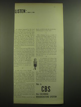 1946 CBS Columbia Broadcasting System Ad - Listen: March 2, 1946 - $18.49