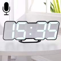 Modern 3D LED Sound Control Colorful Digital Alarm Clock Adjust Brightness Elect - £30.04 GBP