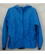 L.L. BEAN Blue Windbreaker Jacket Coat Zip Up Hood Drawstring Women Medium - $58.64 CAD