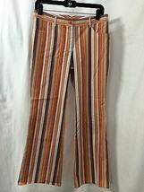 Worth Women&#39;s Pants Orange Green and White Striped Pants Size 4 X 29 - £18.73 GBP