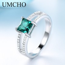 UMCHO Sky Blue Topaz Rings For Women 925 Sterling Silver Wedding Band Anniversar - £21.15 GBP