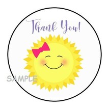 30 Thank You Sunshine Envelope Seals Labels Stickers 1.5&quot; Round Birthday Favors - £5.88 GBP