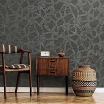 Peel And Stick Wallpaper By Roommates In Nikki Chu Gray And Metallic Silver - £31.01 GBP