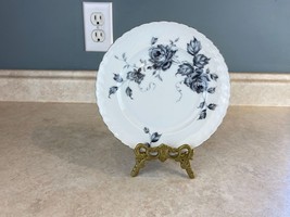 Royal Tettau Fine Porcelain Bavaria Germany Bread Plate White w/Gray Flo... - $13.47 CAD