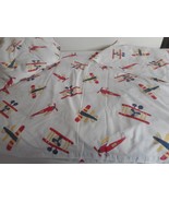Twin Sheet Set Vintage Planes Flat Fitted Pillowcase Good Elastic - $19.99