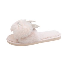 New Cute Rabbit Ear s House Plush Slippers Women Winter Shoes Non-slip F... - £15.75 GBP