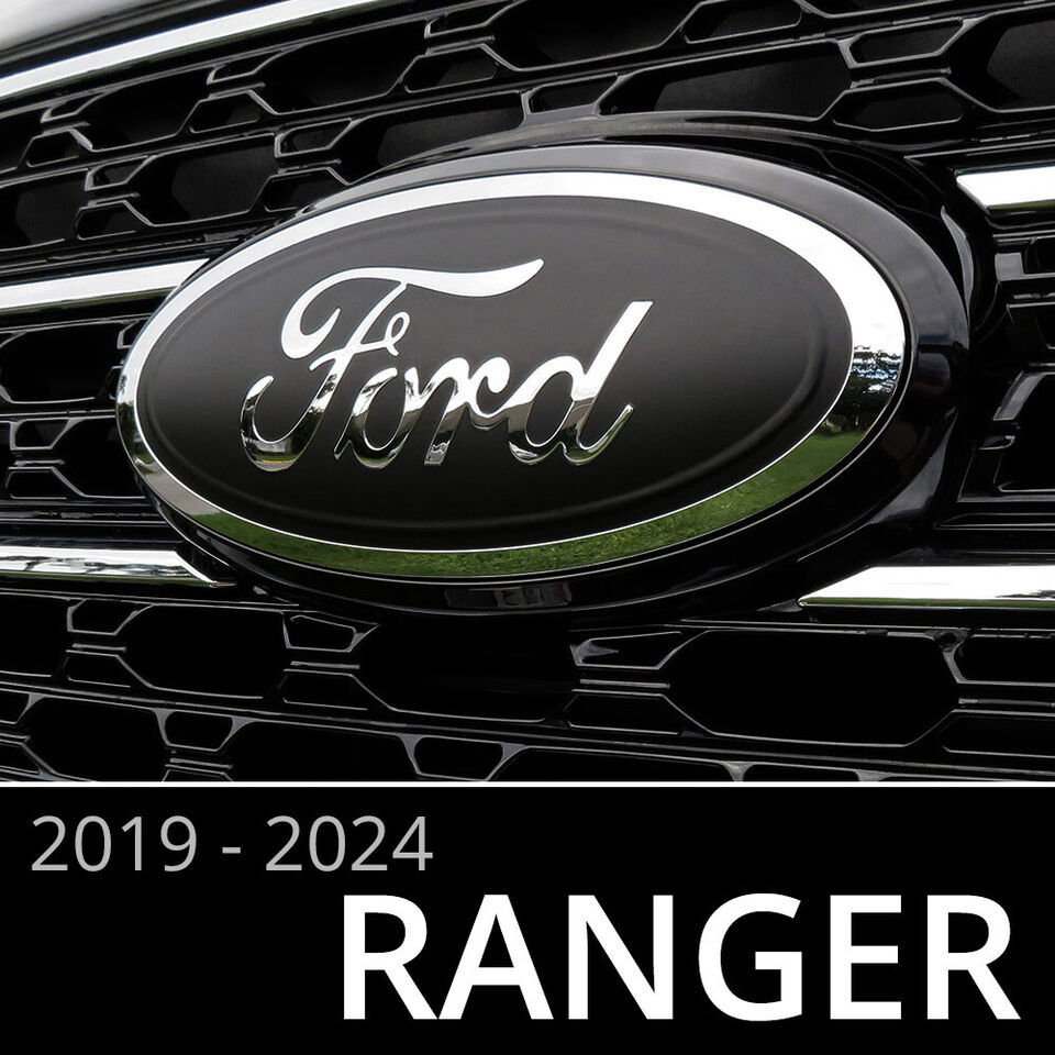 Primary image for 2019-2024 Ford Ranger Logo Emblem Insert Overlay Decals MATTE BLACK (Set of 2)