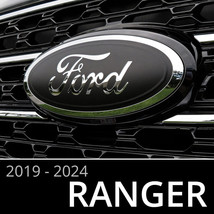 2019-2024 Ford Ranger Logo Emblem Insert Overlay Decals MATTE BLACK (Set of 2) - £17.97 GBP