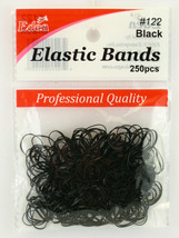 EDEN BLACK POLYBAND HAIR ELASTICS - 250 PCS. (00122) - £5.53 GBP
