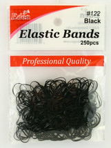 EDEN BLACK POLYBAND HAIR ELASTICS - 250 PCS. (00122) - £5.49 GBP