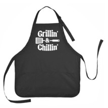 Grillin and Chillin Apron, Grilling Apron, Chillin Apron, Father&#39;s Day A... - $18.76+