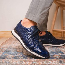 Marco Di Milano genuine caiman crocodile fashion sneaker Alonzo Navy image 10