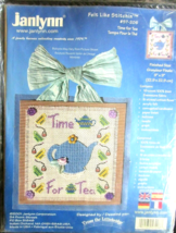 Time For Tea Counted Cross Stitch Crafting Kit Janlynn #57-206 Retro Vintage New - £11.83 GBP