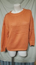 S- Orange Long Sleeve Sweater 44+ inch Chest - £9.89 GBP