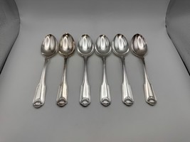 Set of 6 Oneida Community Silverplate SILVER SHELL Place Soup Spoons - €51,66 EUR
