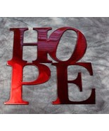 Hope Word (Boxed) - Metal Wall Art - Metallic Red 7&quot; x 7&quot; - $14.95