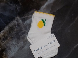 Janie and Jack Lemon Print Scalloped Top Socks Size 3-6 Month&#39;s Girl&#39;s NEW - £5.08 GBP