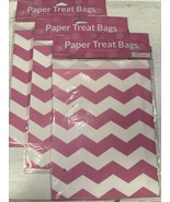 30 Count Candy Pink Chevron Paper Treat Bags  8.75&quot; x 6.5&quot; New 3 x 10ct - $12.04 CAD